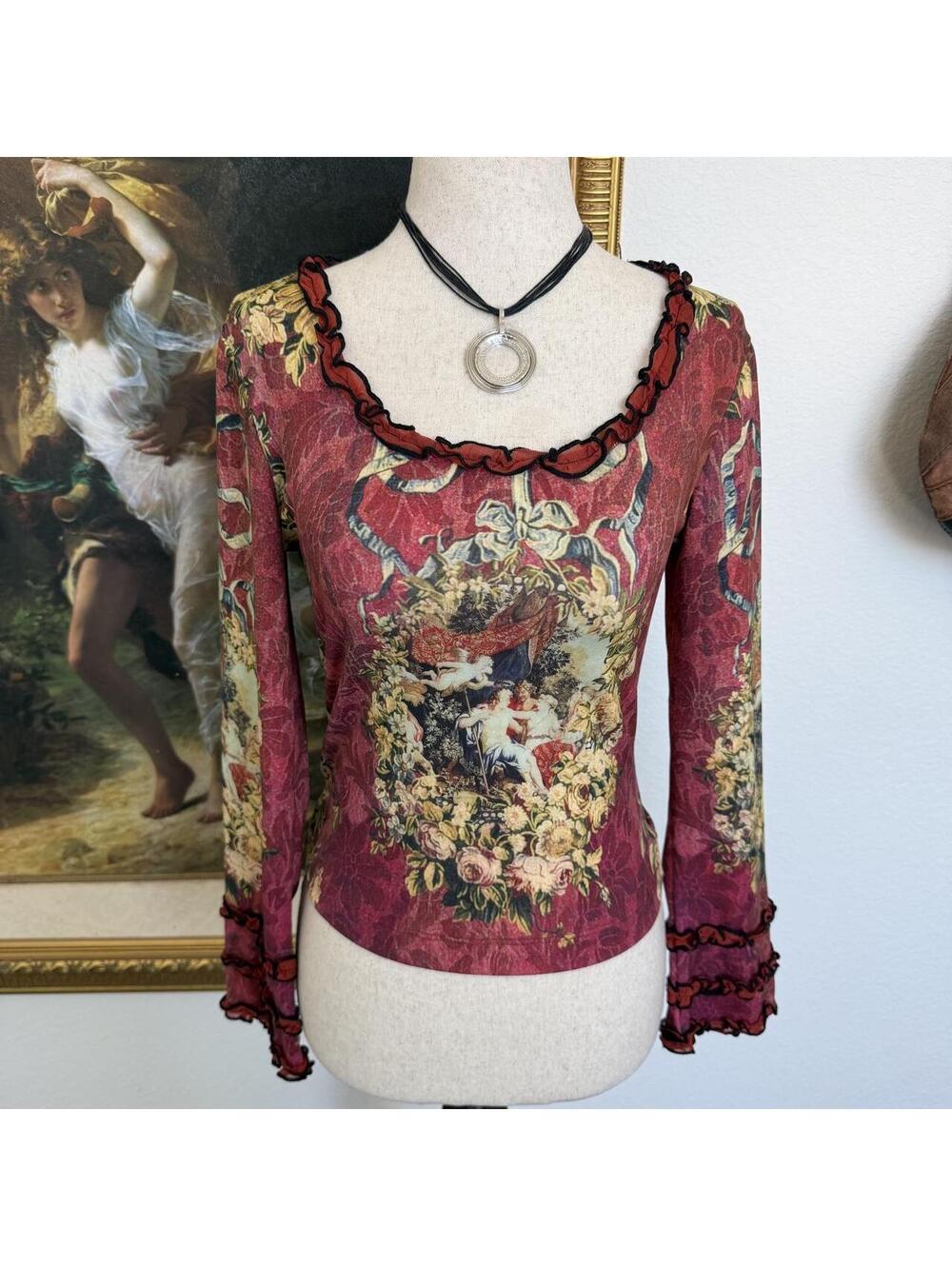 Rare Y2K Cherub Graphic Funky Long Sleeve Top